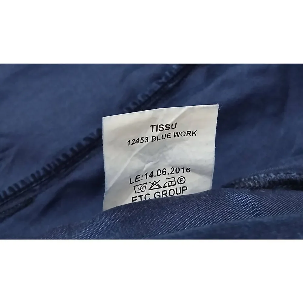 Blk dnm womens small long duster lightweight denim cardigan blue